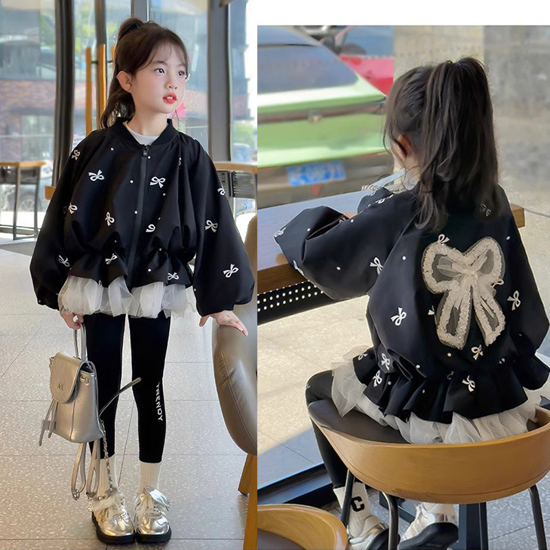 Baby Clothing Zip - Abrigo para niñas, chaqueta con lazo