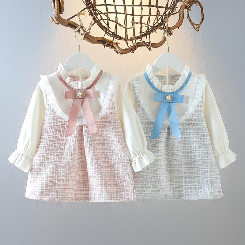 Baby Clothing Korea - Vestido a cuadros para niña, ropa
