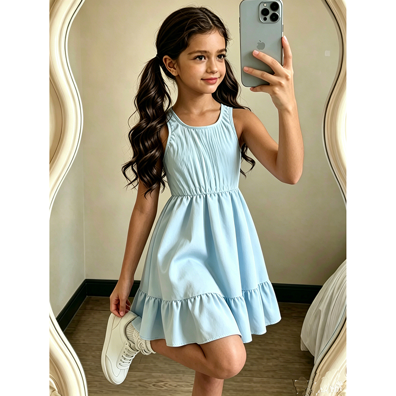 Baby Clothing Korea - Vestido sin mangas de color azul