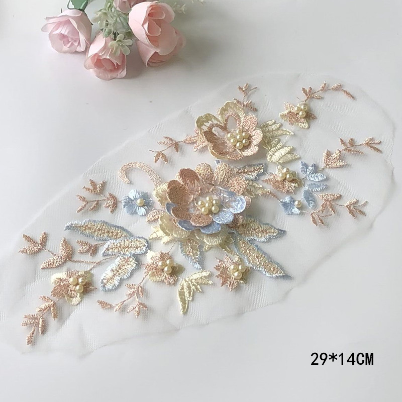 1 Uds. Parche de encaje, red d - Baby Clothing Embroidery reseña y precio