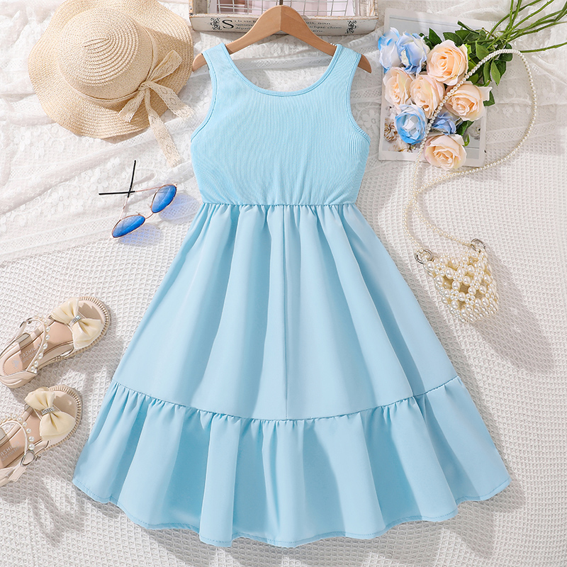 Vestido sin mangas de color az - Baby Clothing Korea reseña y precio